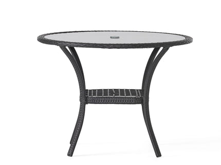 Bistro Table With Iron Frame And Glass Top - Gray