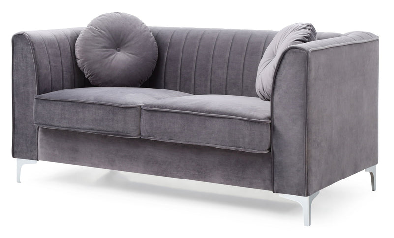 Glam Styled Micro Suede Loveseat