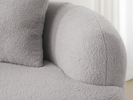 Curved Loveseat Sofa With Round Armrest