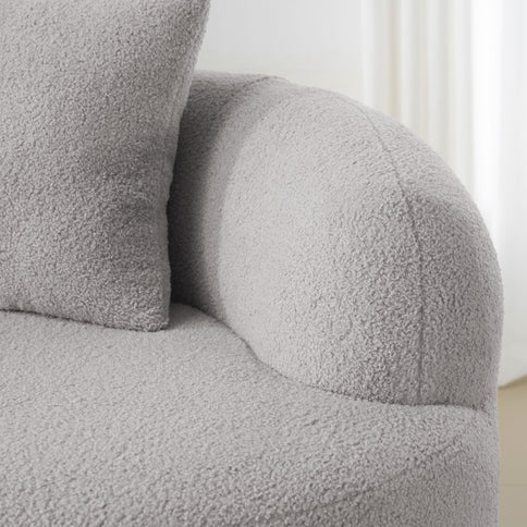Curved Loveseat Sofa With Round Armrest