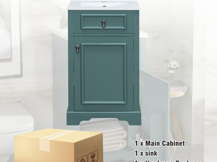 Elegant Bathroom Vanity With Ceramic Sink, Soft Close Door, Adjustable Shelf