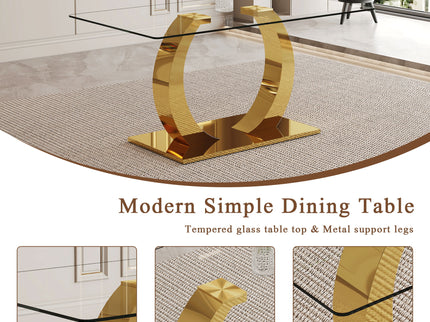 Dining Table For Living Spaces - Gold / Transparent