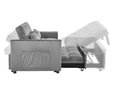 3 In 1 Pull Out Couch Convertible Sofa Bed With Reclining Backrest