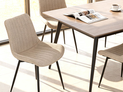Dining Chair Set With Padded Backrests (Set of 4) - Beige