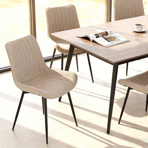 Dining Chair Set With Padded Backrests (Set of 4) - Beige