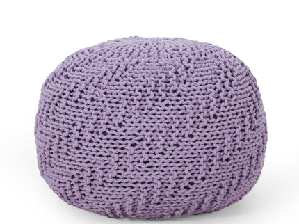 Bordeaux - Knitted Round Pouf Ottoman