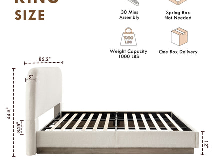Linton - Upholstered Platform Bed With Curved Headboard