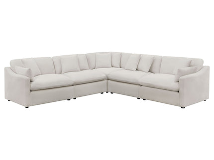 Greeley - 5 Piece Upholstered Modular Sectional Sofa - Ivory
