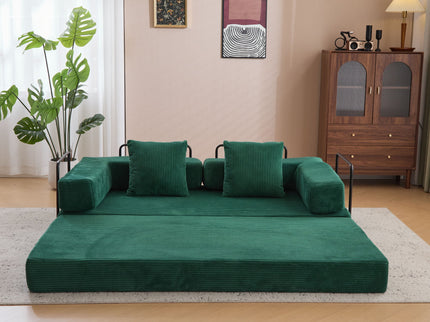 Floor Couch, Convertible Floor Sofa Bed With Pillow Back Support Armrest