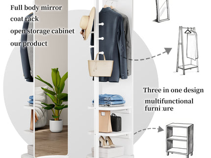 3 In 1 Multifunctional Full Length Clothing Mirror