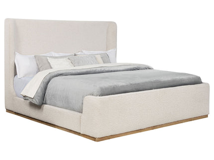 Kensington - Eastern King Sleigh Bed With Tall Wingback Headboard - Cream