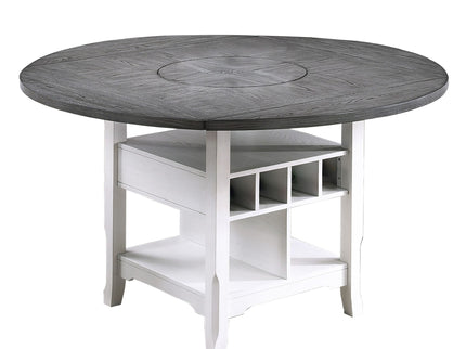 Contemporary Counter Height Dining Set With Built In Lazy Susan