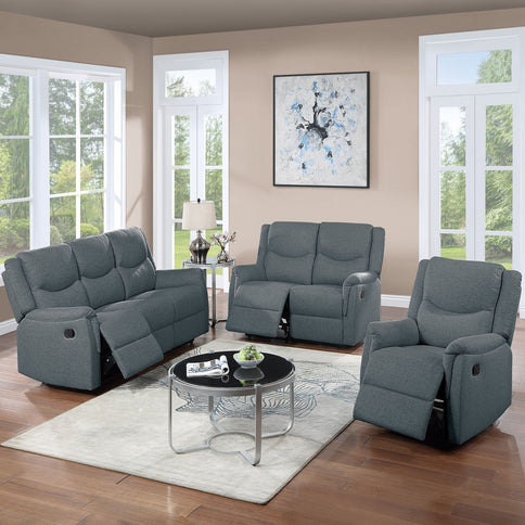 Modern Style Recliner Loveseat With Plush Armrest And Headrest