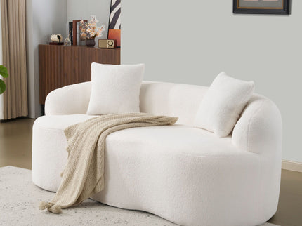 Curved Loveseat Sofa With Round Armrest