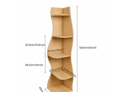 5 Tier S - Shaped Corner Shelf For Living Room