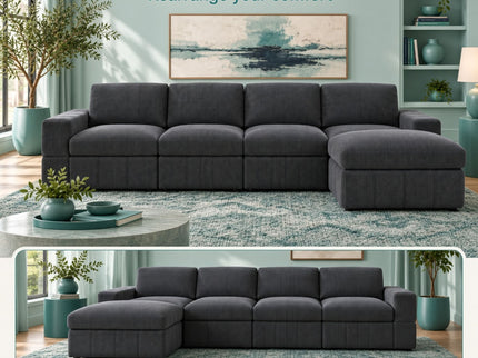 Modular Sectional Sofa, Reversible Set