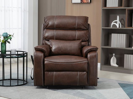 180 Degree Recliner Chair With Wireless Charging, Lumbar Support, And Dual Motor Lift - Brown