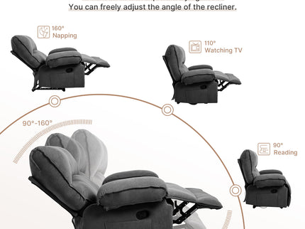 Oversized Manual Recliner Chair Sofa For Living Room