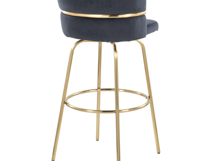 Cinch - Glam / Art Deco Fixed Height Barstool With Swivel With Round Footrest (Set of 2)