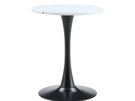 Round Dining Table With Thickened Engineered Wood Top And Metal Pedestal, 23.6" Diameter For Kitchen, Living Room, Small Spaces