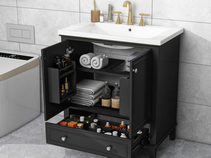 Modern Bathroom Vanity With Sink Combo, Multi Functional Cabinet With Doors And Drawer