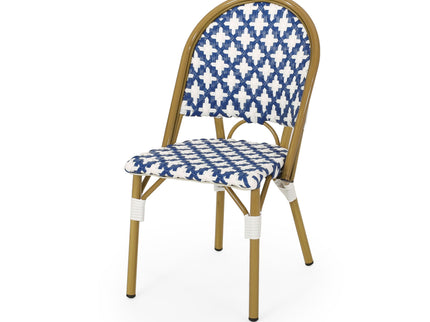 Chic French Bistro Chair With Durable Rattan And Aluminum Frame