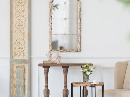 Large Wooden Rectangle Hanging Panel Decorative Wall Sculpture, Carved Wall Art - Beige