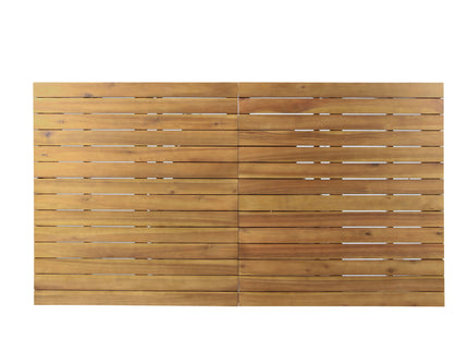 Wilson - Expandable Dining Table With Slat Design - Teak Acacia Wood