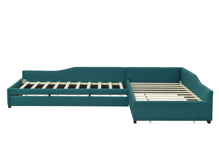Upholstered Double Daybed With Trundle And Drawer