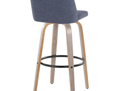 Toriano - Fixed Height Contemporary Barstool With Swivel With Round Footrest (Set of 2)