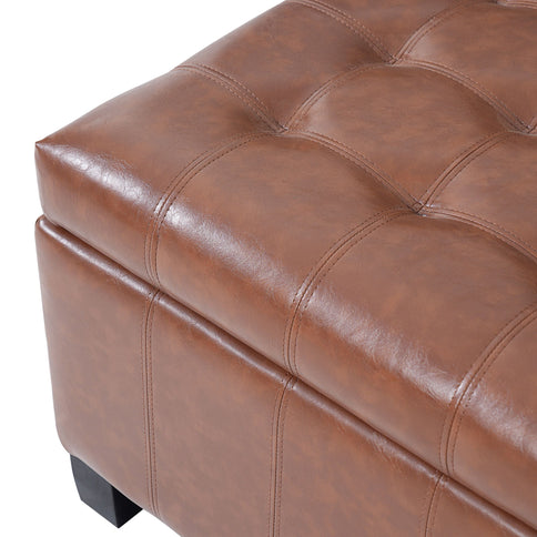Square Tufted Indoor Ottoman With Lift-Top Storage