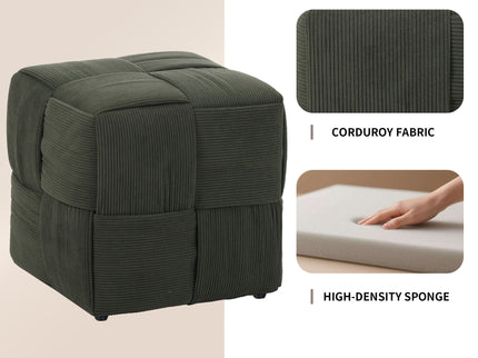 Modern Ottoman Foot Rest With Woven Design