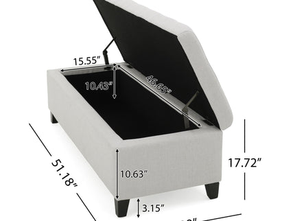 Upholstered Storage Ottoman Bench, Foot Rest For Bedroom