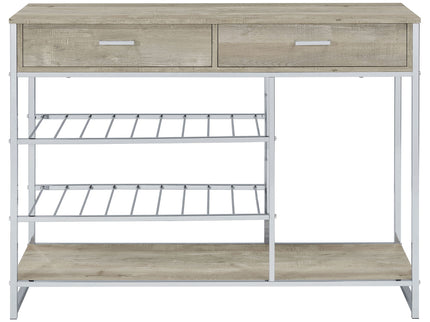 Ethel - 2 Drawer Home Bar Storage With Wine Rack - Oak