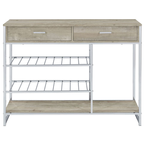 Ethel - 2 Drawer Home Bar Storage With Wine Rack - Oak