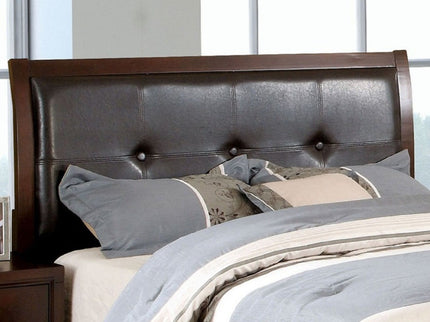 Eastern King Bed With Button Tufted Headboard - Brown