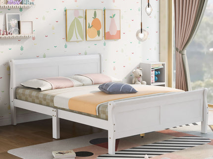 Platform Bed Frame Mattress Foundation Sleigh Bed With Headboard / Footboard / Wood Slat Suppor
