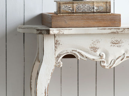 Slimline wash Console Table, For Hallway Living Room Bedroom - White Washed
