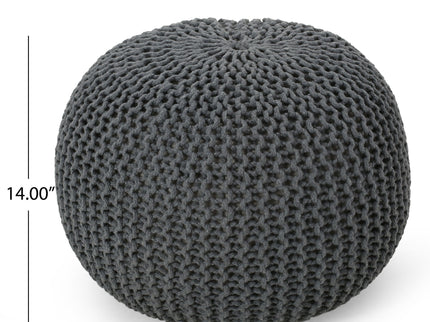 Bordeaux - Knitted Round Pouf, Versatile Ottoman And Floor Cushion