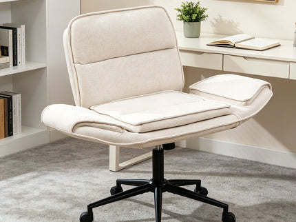 Criss Cross Swivel Desk Chair With Adjustable Armrests & Wheels For Home Office