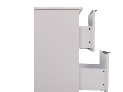 Fluted Bathroom Vanity With Ceramic Sink, Soft Close Slides