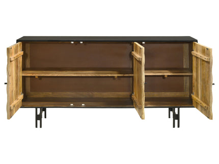 Madrid - 3 Door Accent Cabinet Doors - Natural / Black