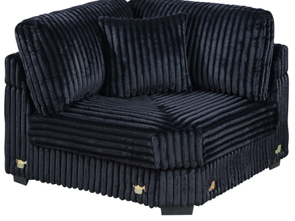 6 Piece Modular Sectional Sofa Set Upholstered Living Room Plush Couch With Cup Holders And USB Port - Black