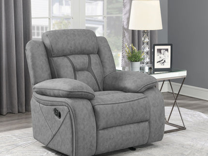 Endra - Upholstered Glider Recliner Chair With Smooth Gliding Motion - Gray