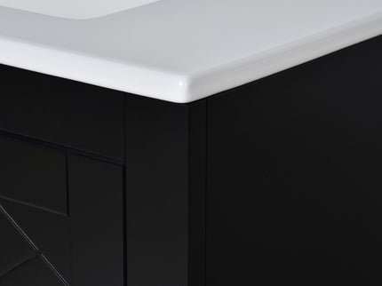 Ceramic Sink Combo, Freestanding Vanity Set With 3 Drawers & Soft Closing Doors