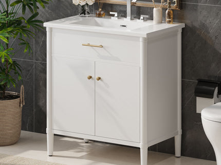 Bathroom Vanity With Sink, Soft Close Doors And Adjustable Shelf