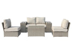 Gray / 4 Pc. Sofa, 2 Armless Chairs, Table