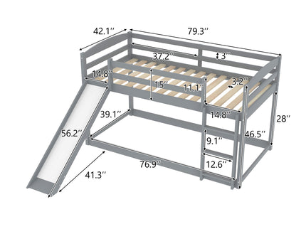 Durable Bunk Bed With Convertible Slide And Ladder