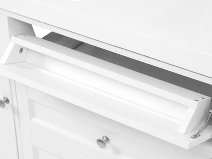 Bathroom Vanity With Double Sink, 3 Drawers, 2 Doors, Adjustable Shelves, Freestanding - White