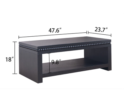 Modern Coffee Table With Beaded Trim